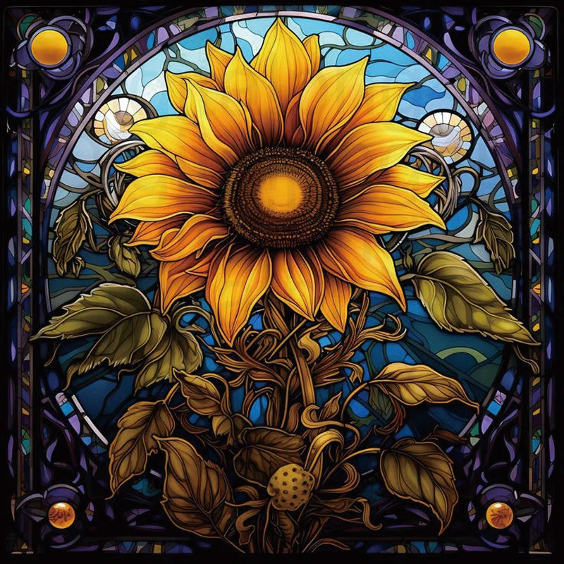 Custom size Window Film Stained Glass Films Frosted Privacy Static Cling Sunflower Sticker Bathroom Skylight Decor