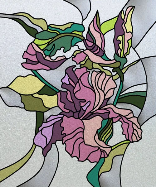 Custom size Glass Films Stained Glass Stickers Static Cling Frosted Privacy PVC Print Flower,Cat,Fish For Window Door Home Decor