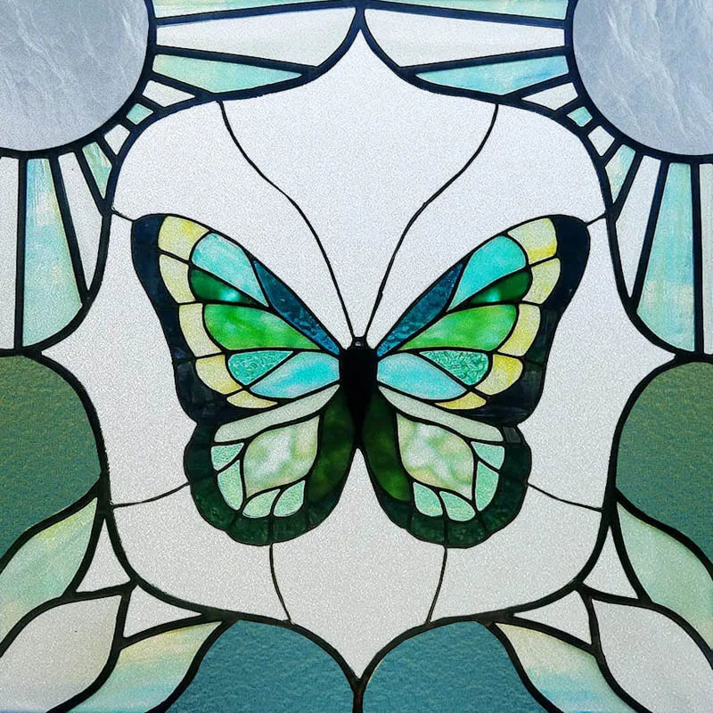 Window Film Frosted Stained Glass Films Static Cling Privacy Films Door Sticker Butterfly Kitchen Office Home Decor Customized