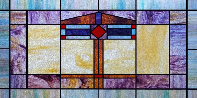 Custom Size Window Film, Stained Glass, Decorative Retro Window Sticker, Privacy Frosted Static Cling, Home Decal