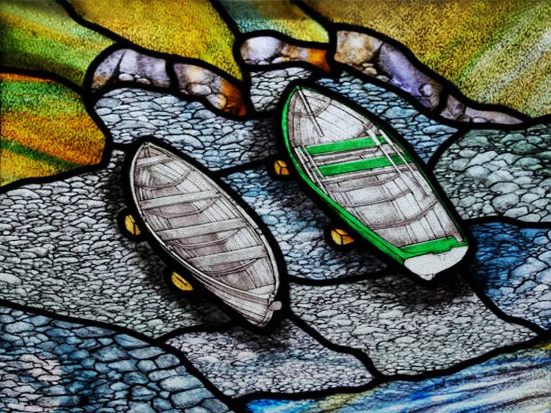 Stained Glass Window Film, Custom Size, Static Cling, Frosted,Flower, Bird, Tree Print for Transom, Glass, Home Decor