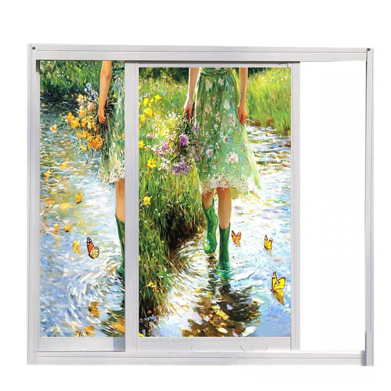 Stained  Glass Film,  Window Sticker,Static Cling, Home Decor, privacy For Bathroom Kitchen Home Decor Custom Size