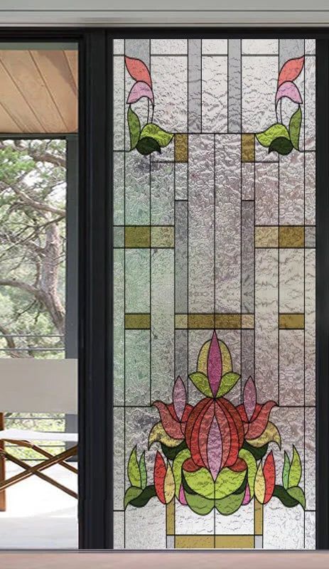 Frosted Stained Glass Window Film, 3D Matte, Static Cling,Privacy, Door Sticker,Customized for Kitchen, Office, Home Decor