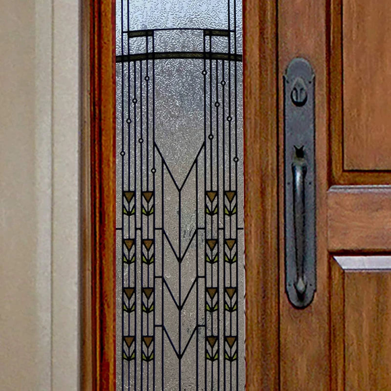 Custom Size Window Glass Films ,Privacy Window Stickers 3D Frosted Glass Film Prairie School Style Decorative Static Cling