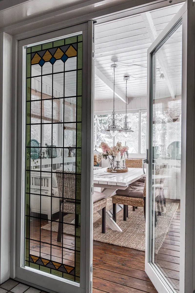 Stained Glass Window Film Transparent/Frosted Glass Sticker Static Cling Prairie Scottish for thin long Glass Door Anticollision