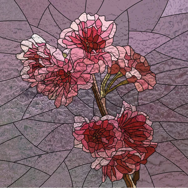 Custom size 3D Matte Window Film Stained Glass Decorative Uv Window Sticker Privacy Frosted Static Cling for Glass Garden Flower