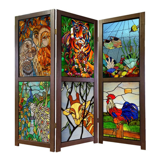 Custom Size Window Stained Glass Films,Cat,Bird,Peacock,Tiger,Fish,Animals Stickers For Bathroom Bedroom Door Office Home Decor