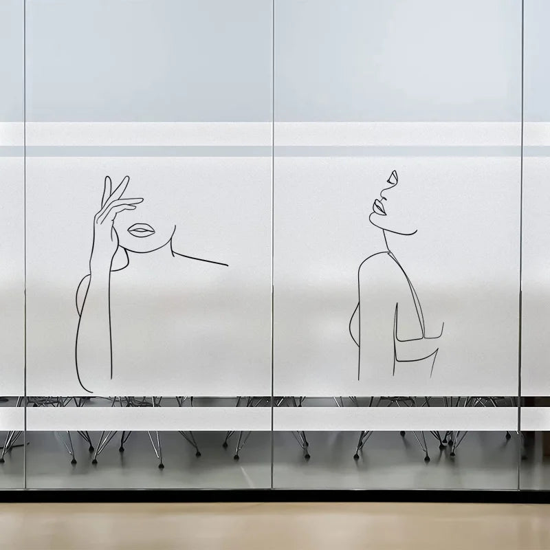 Custom Size Window Glass Films Window Film Static Cling Art Pictures Beauty Women Nude Girl Shower Nordic Obscure Stickers