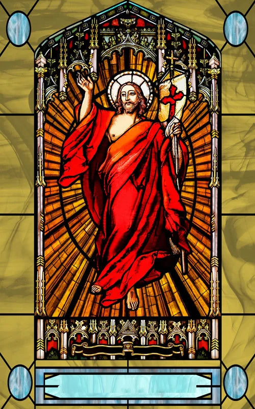 Custom Frosted Stained Glass Window Film, Static Cling ,Church Jesus Christ Blessed Mary Stickers, Window Treatment, Home Decor