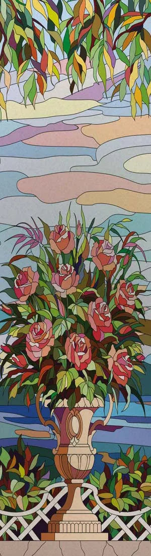 Customized Frosted Stained Glass Window Film, Church Static Cling,Privacy Retro Sticker, for Kitchen, Office, Home Decor