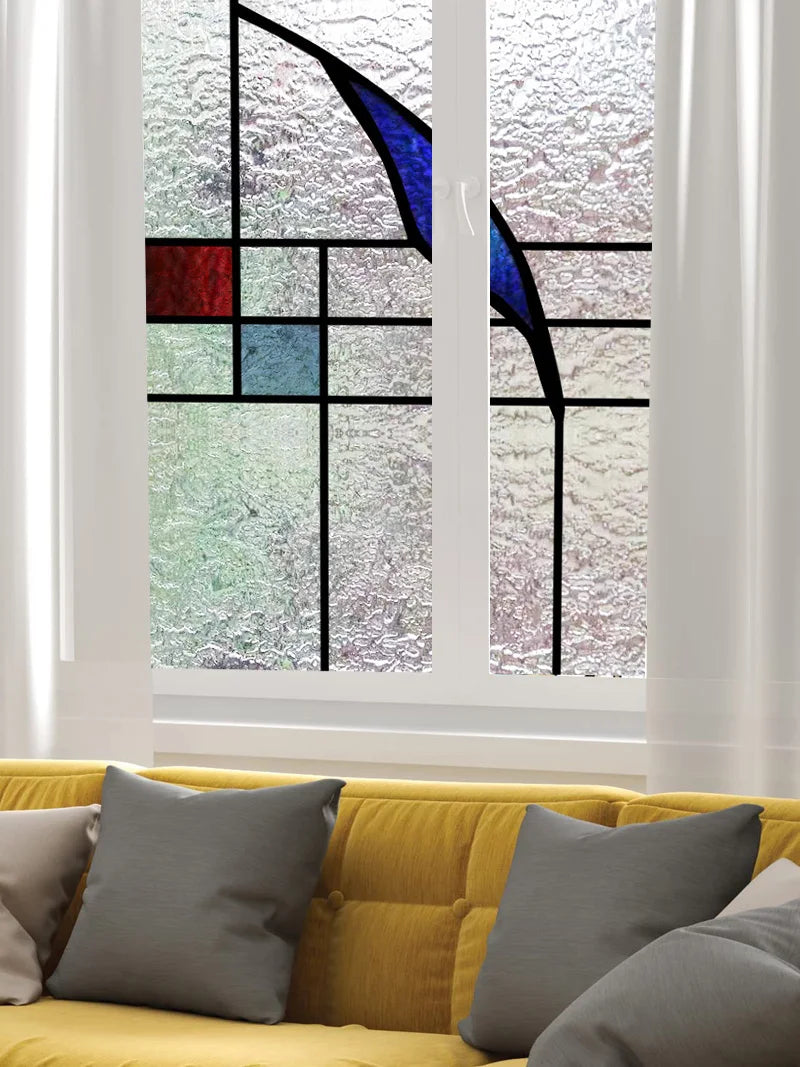 Custom Size 3D Matte Window Film, Stained Glass, Decorative UV Window Sticker, Privacy Frosted Static Cling, Decor for Glass