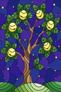 Custom Size Stained Glass Window Film Fruit Pattern Grape Mango Watermelon For Rectangular Shape Glass Office Door Home Decor