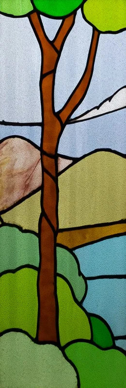 Custom size Window Film Stained Glass Films Frosted Privacy Retro European Tree Flower Colorful Door Sticker Shower Bathroom