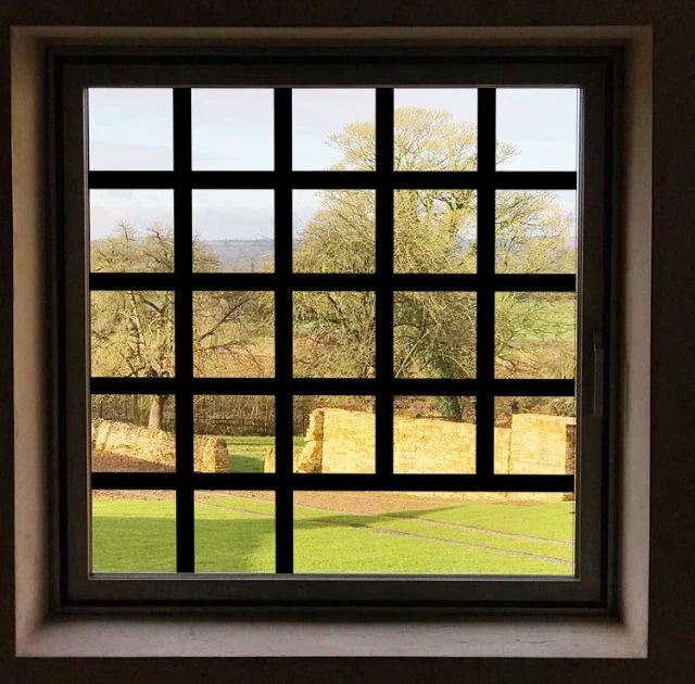 Stained Glass Window Film Transparent Glass Sticker Static Cling Custom made Black Line Office Door Anticollision Home Decor