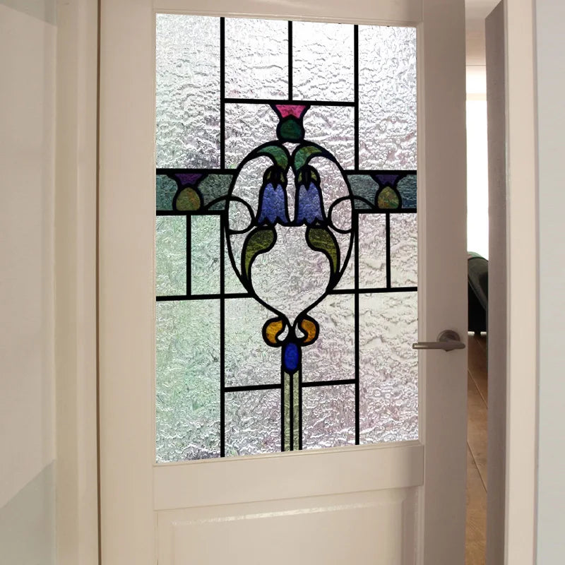 Custom Size 3D Matte Window Film, Stained Glass, Decorative UV Window Sticker, Privacy Frosted Static Cling, Decor for Glass