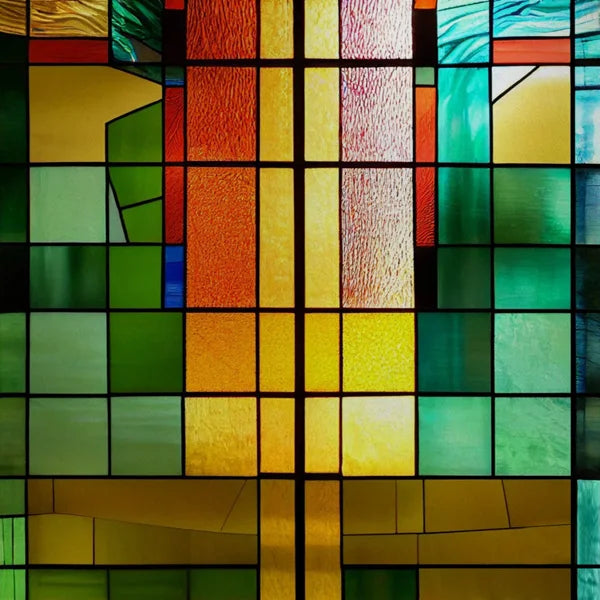 Stained Glass Window Film, Frosted Privacy Static Cling, Retro Stickers for Bathroom, Cabinet, Door, Home Decor, Skylight Covers