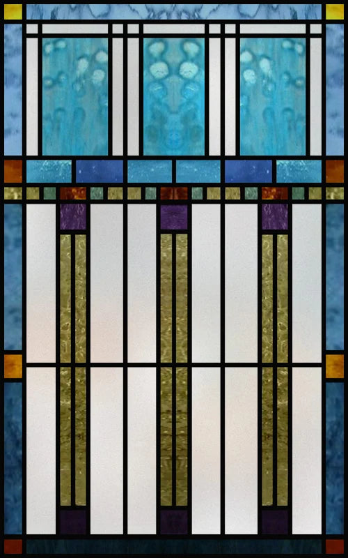 Frosted Stained Glass Window Film, Customized Privacy, Static Cling,Arts and Crafts, Prairie, Art ,Office, Home Decor