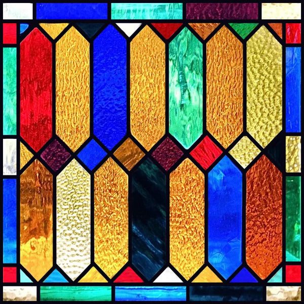 European Church Mosaic Stained Glass Films,Window Stickers Static Cling,Sun, Mosaic, Custom made to fit any Window Size or Shape