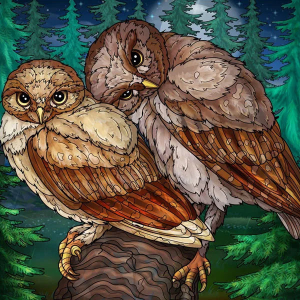 Custom Size Stained Glass Window Film Frosted Films, Animal Dog Cat Tiger Birds Static Cling,Window Covering for Home Office