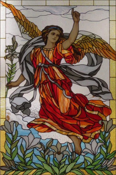 Custom Size Stained Glass Window Film, Church Sticker, Girl Angel Painting, Kitchen, Bathroom, Bedroom, Door, Home Decor