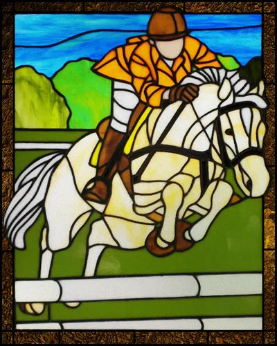 Custom size Stained Glass Window Film Retro Painted Horse Deer, Frosted Static Cling Art Colored Glass Films,Glass Sticker