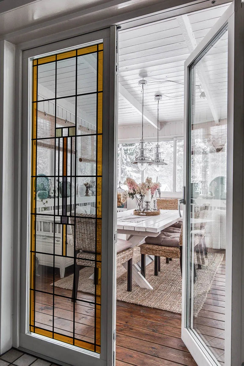 Stained Glass Window Film Transparent/Frosted Glass Sticker Static Cling Prairie Scottish for thin long Glass Door Anticollision