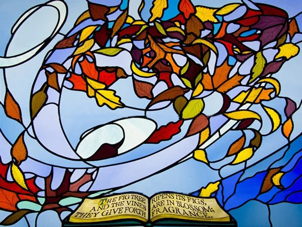 Custom Size Stained Glass Window Film, Frosted Privacy, Static Cling, Church, Mythological People, Transom Window, Home Decor