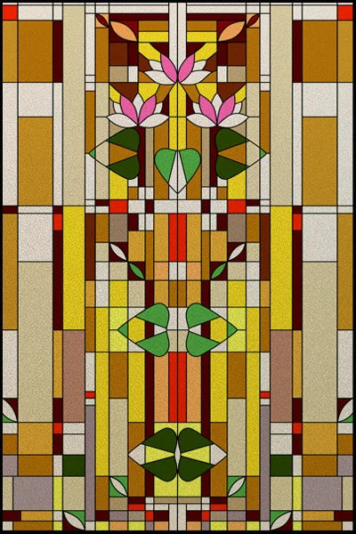 Custom Size Stained Glass Window Film Frosted Privacy Static Cling Retro Prairie Style Stickers Shower Kitchen Office Home Decor
