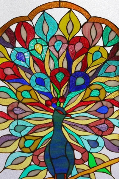 Window Film Stained Glass Stickers,Custom size Static Cling,Frosted Privacy Print Bird,Peacock,Heron,Owl,For Window Home Decor