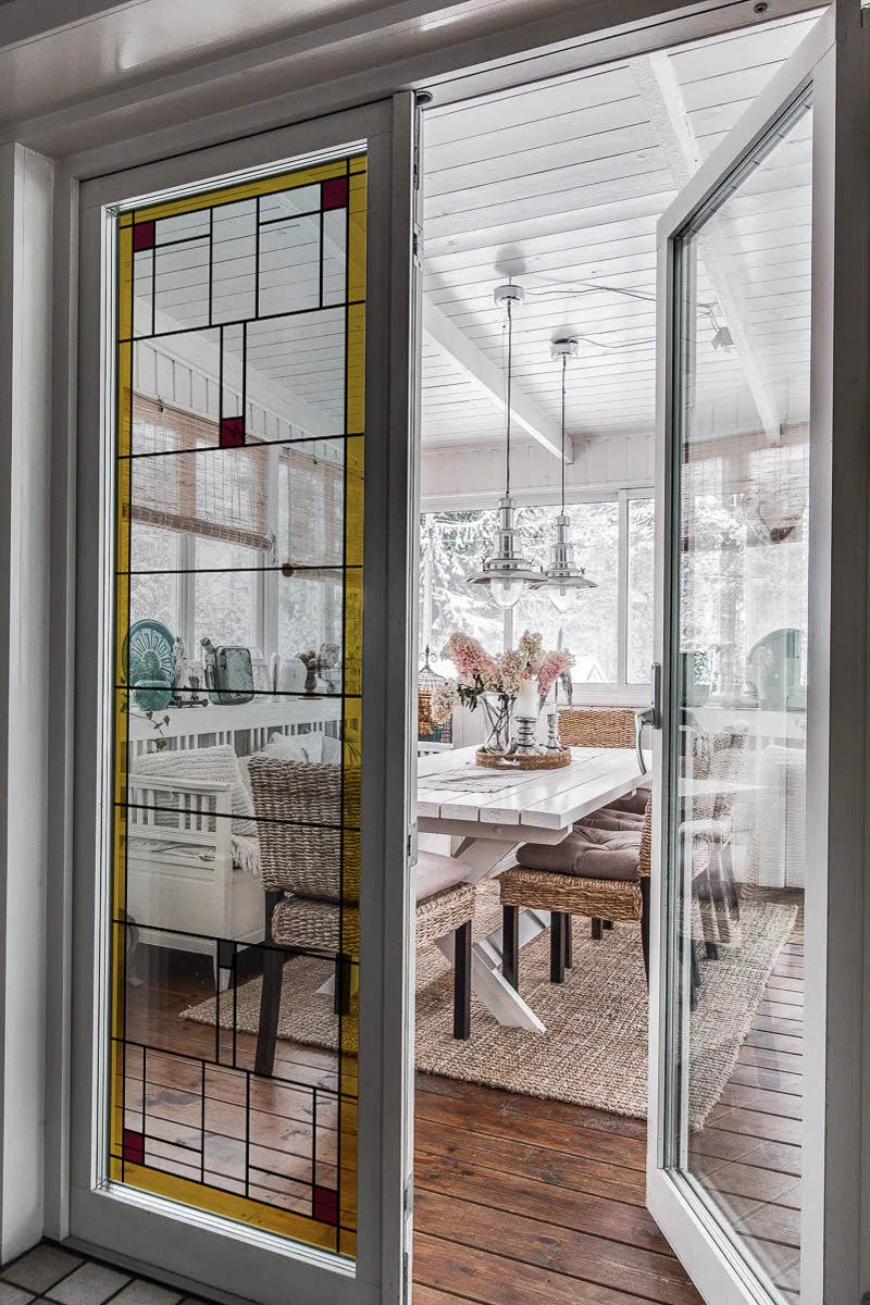 Stained Glass Window Film Transparent/Frosted Glass Sticker Static Cling Prairie Scottish for thin long Glass Door Anticollision