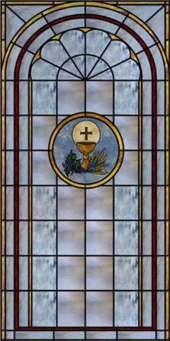 Frosted Stained Glass Window Film, Customized Privacy, Static Cling,Church Style, Door Sticker, Office, Bathroom Home Decor