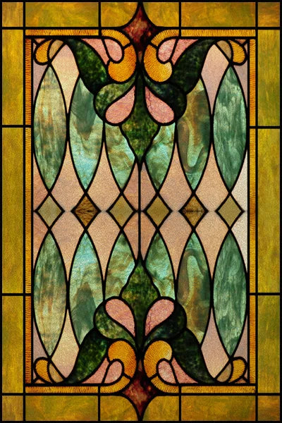 Custom Size Stained Glass Window Film Frosted Privacy Static Cling Retro Prairie Style Stickers Shower Kitchen Office Home Decor
