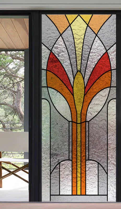 Frosted Stained Glass Window Film, 3D Matte, Static Cling,Privacy, Door Sticker,Customized for Kitchen, Office, Home Decor
