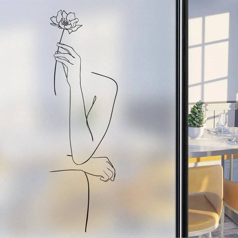 Custom Size Window Glass Films Window Film Static Cling Art Pictures Beauty Women Nude Girl Shower Nordic Obscure Stickers