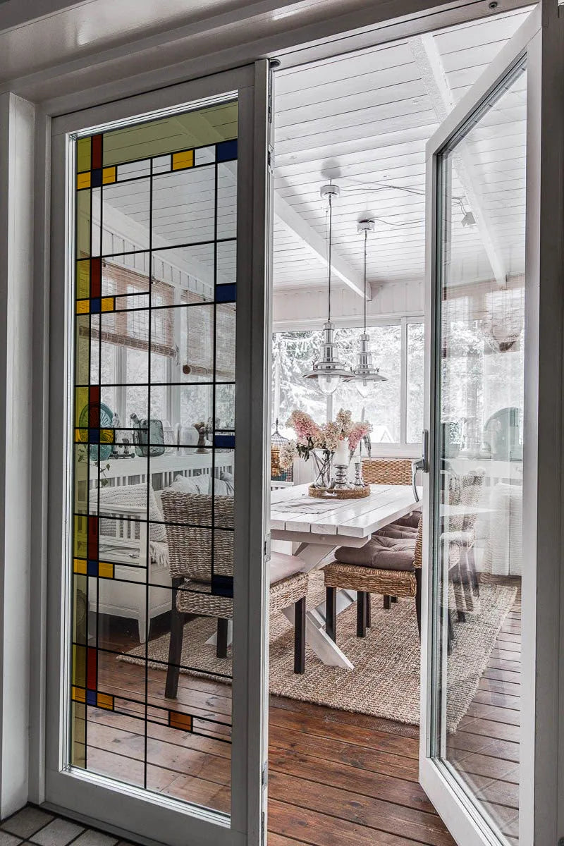 Stained Glass Window Film Transparent/Frosted Glass Sticker Static Cling Prairie Scottish for thin long Glass Door Anticollision