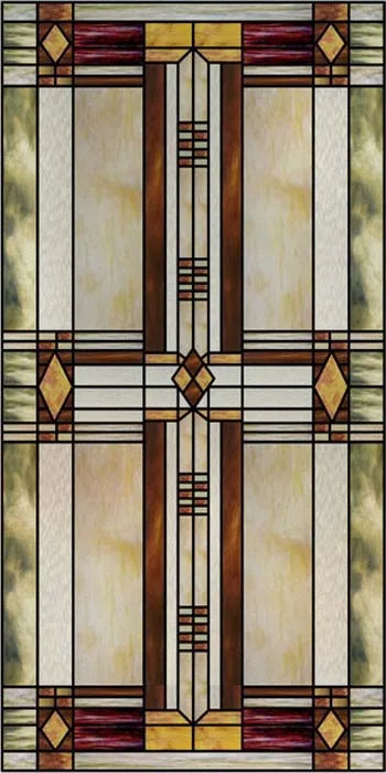 Frosted Stained Glass Window Film, Customized Privacy, Static Cling,Church Style, Door Sticker, Office, Bathroom Home Decor