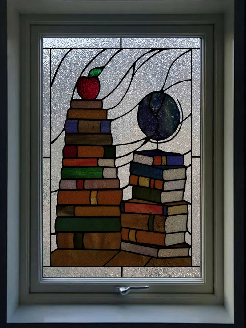 Frosted Stained Glass Window Film, 3D Matte, Transparent,Static Cling,Privacy, Door Sticker,Customized for Office, Home Decor