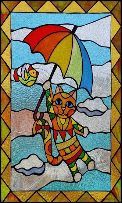 Custom size Glass Films,Stained Glass Stickers Static Cling,Frosted Privacy Print Dragonfly Butterfly for Window Door Home Decor