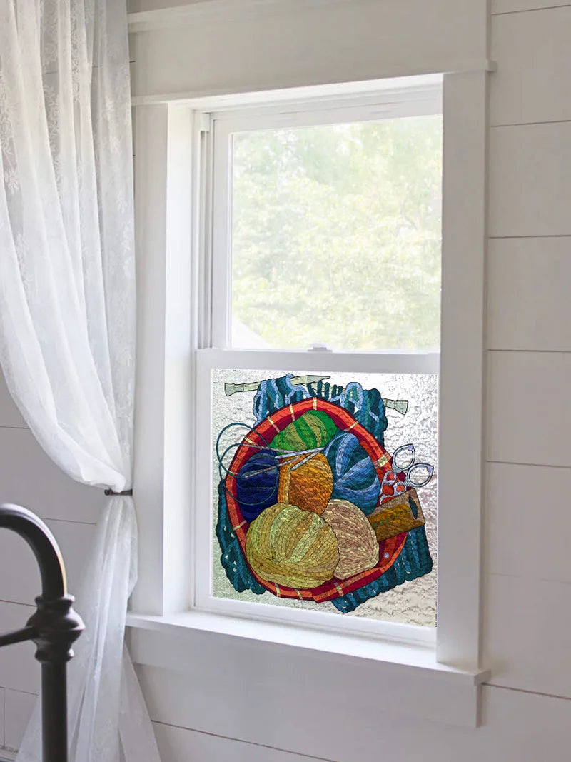 Window Film Frosted Stained Glass Films Customized,3D Frosted Static Cling Sticker,for Kitchen Garden Bedroom Door Home Decor