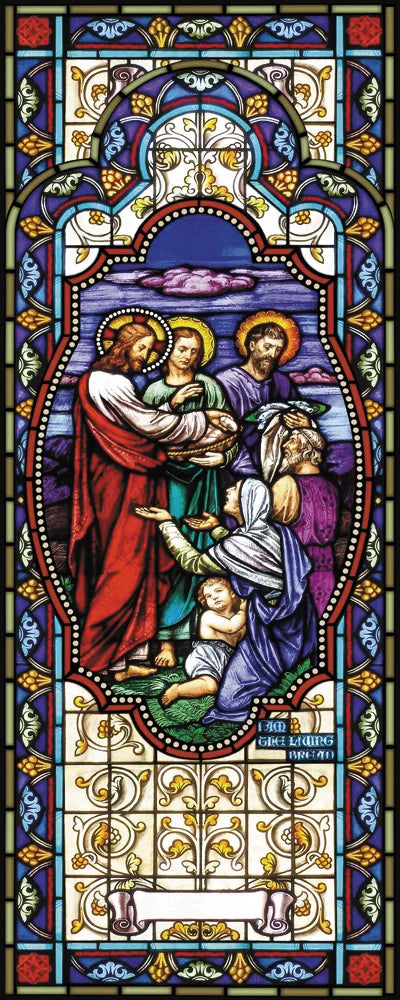 Gothic Rose Window film Glass Films Frosted Stained Window Sticker can do custom size Jesus/Christ Painting