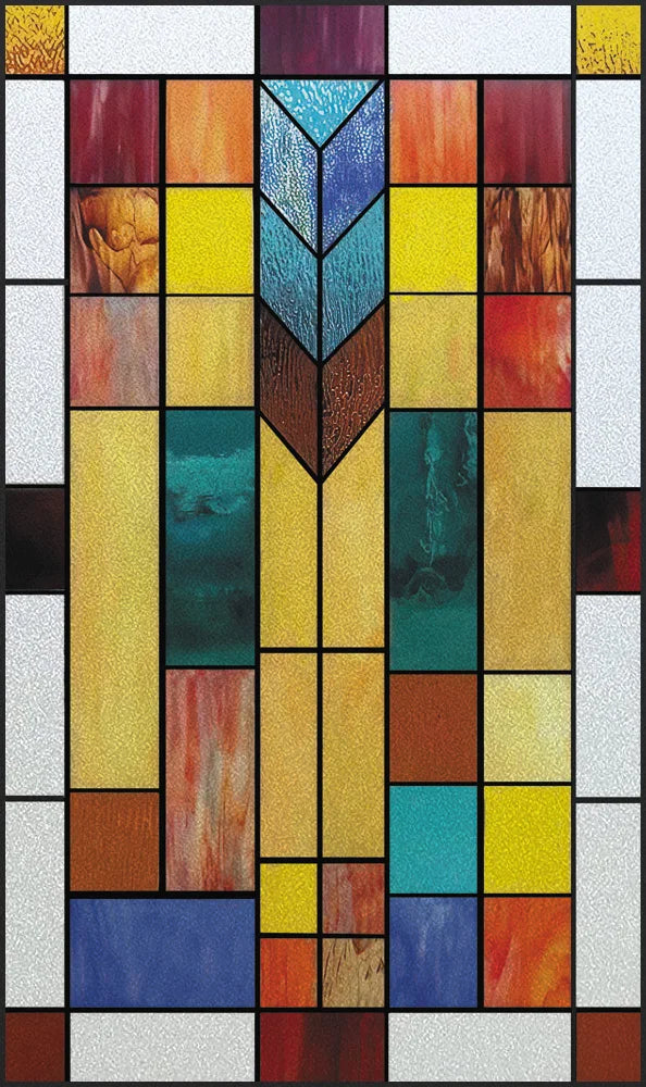 Custom Size Window Film, Stained Glass Stickers, Static Cling, 3D Print Rainbow Mosaic for Window Door, Home Decor