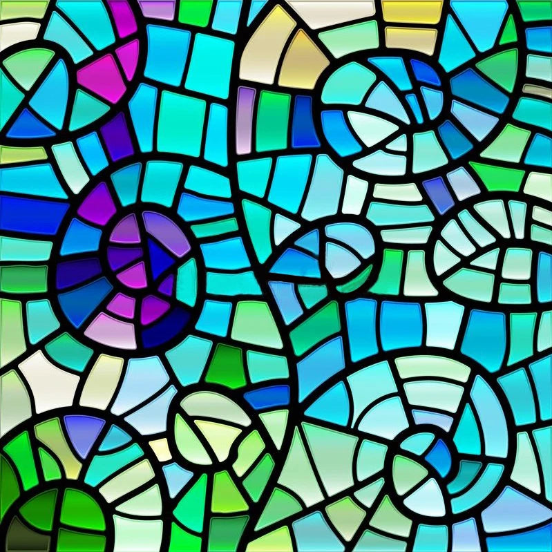 Custom Size Stained Glass Window Film Opaque Frosted Privacy Protection Removable Static Cling Home-Decor Mosaic Window Covering