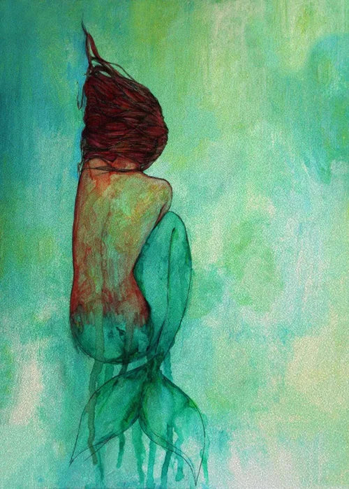 Custom Size Window Stained Glass Films,Mermaid with long hair Picture,Stickers For Bathroom Bedroom Door Office Home Decor