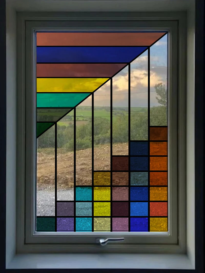 Frosted Stained Glass Window Film, 3D Matte, Transparent,Static Cling,Privacy, Door Sticker,Customized for Office, Home Decor