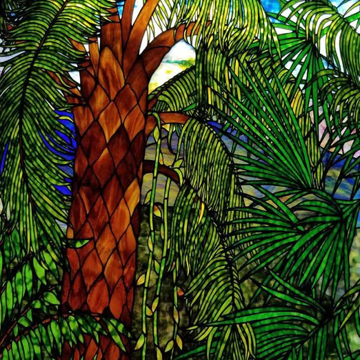 Window Film Frosted Stained Glass Films Customized Tiffany-Style Static Cling Sticker,Bathroom Door Kitchen Office Home Decor