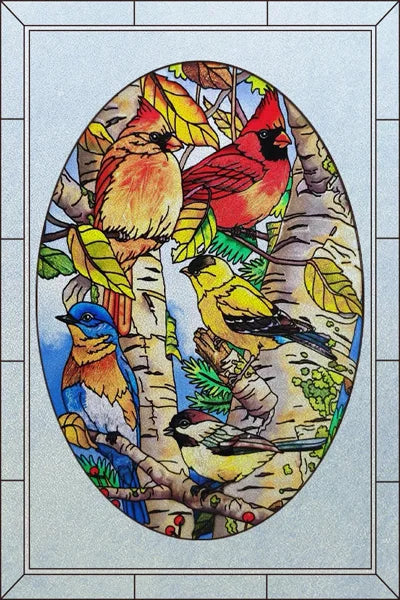 Customized Stained Glass Film Window Films Static Cling Frosted Sticker Church Peacock Birds Cat For Door Bathroom Home Decor