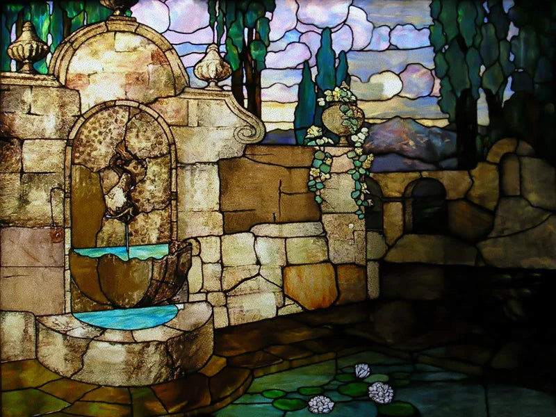 Stained Glass Window Film, Custom Size, Static Cling, Frosted,Flower, Bird, Tree Print for Transom, Glass, Home Decor