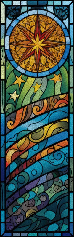 Frosted Stained Glass Window Film, Customized Static Cling,Privacy, Church Retro Sticker,Office, Home Decor,Sun and Moon