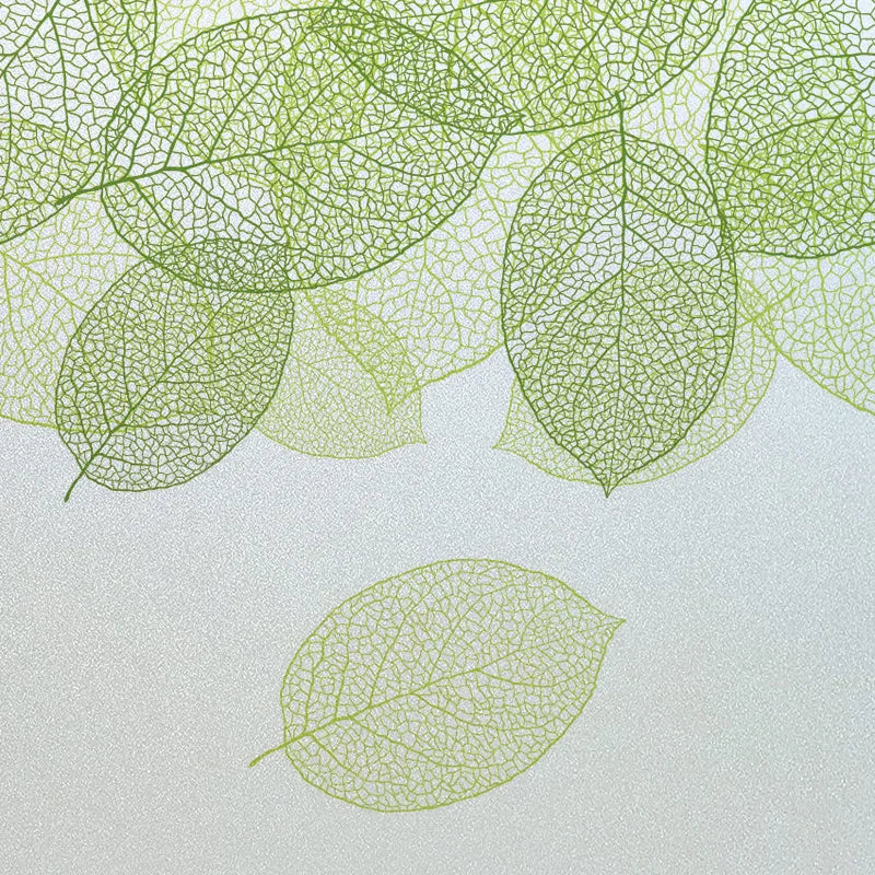 Window Film Frosted Stained Glass Films Customized Art Deco Design Leaves Static Cling Sticker,Home Decor Foil Window Treatment