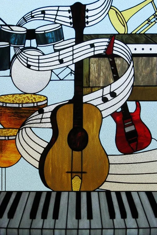 Custom Size Stained Glass Window Film Door Stickers Frosted Privacy Protection Reusable Removable Home-Decor Window Covering